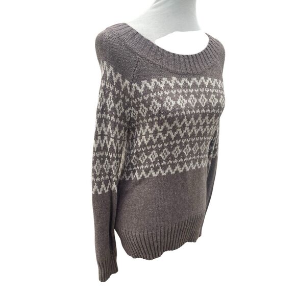 Royal Robbins Women’s Medium Fair Isle Knit Sweater Light Brown Yak Wool Blend - Picture 5 of 9